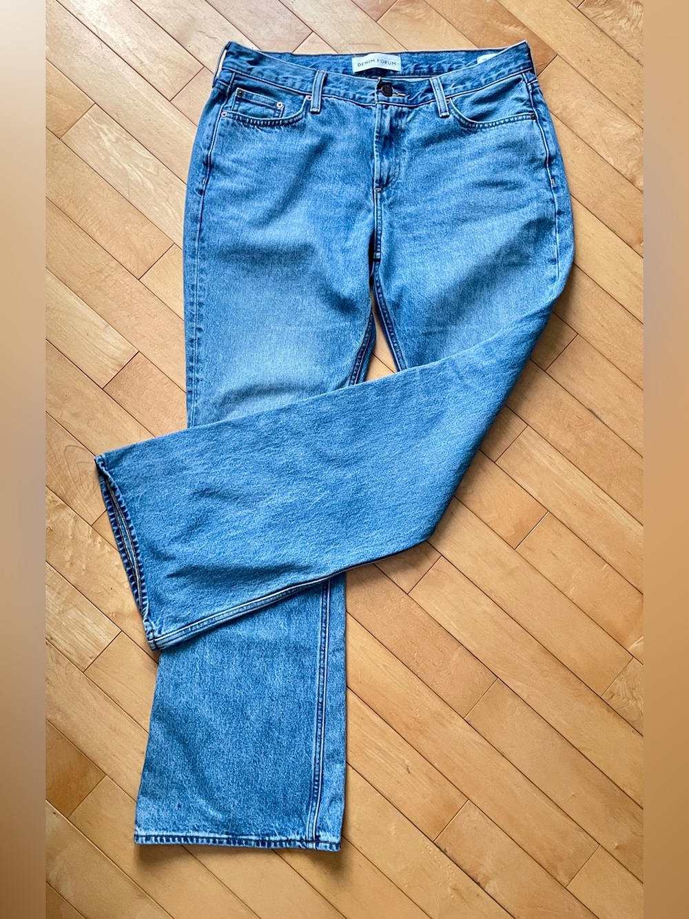 Denim Forum Lo-Rise Flaire Blue Jeans